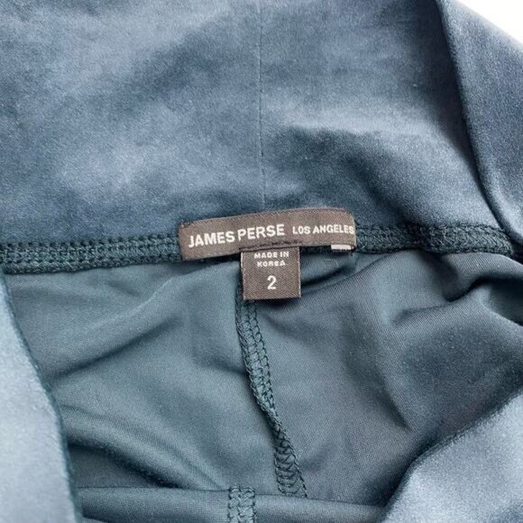 James Perse Knit Velvet Japanese Imported Mid Rise Leggings In Clarington Size 2 - Picture 3 of 5